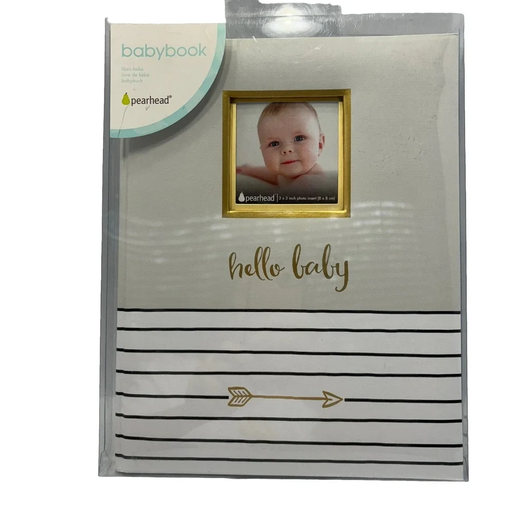Pearhead Hello Baby First 5 Years Baby Unisex Memory Book Photo Insert Scrapbook